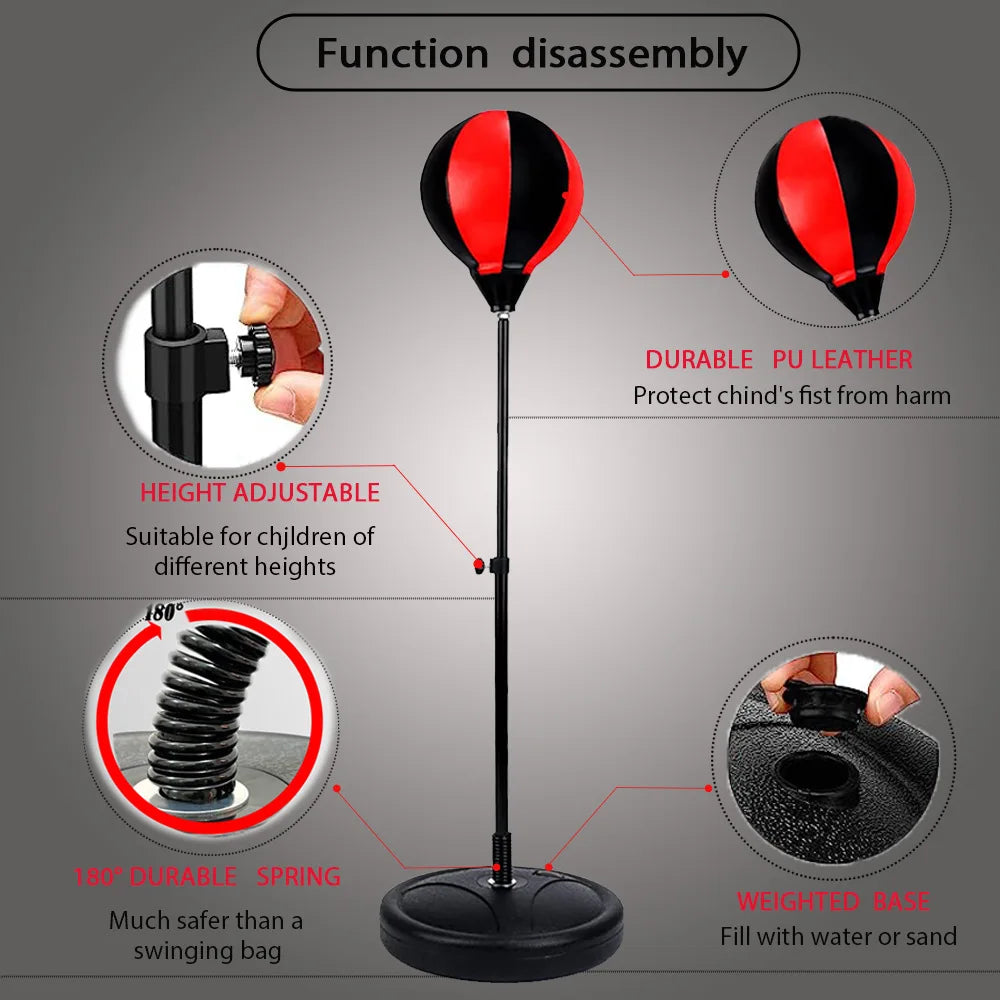 Children's Boxing Games Child Kids Sport Set with Glove Punching Speedball Toys for Children Outdoor Boxing Set Birthday Gifts
