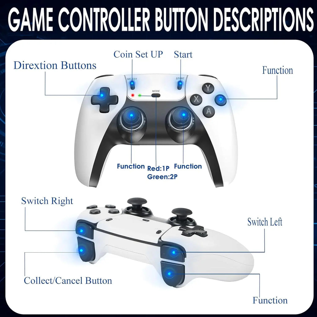 2026 New Retro Gaming Console with 23 Emulators & 20,000+ Built-in Games 4K HDMI 2.4G with Dual Wireless Controllers