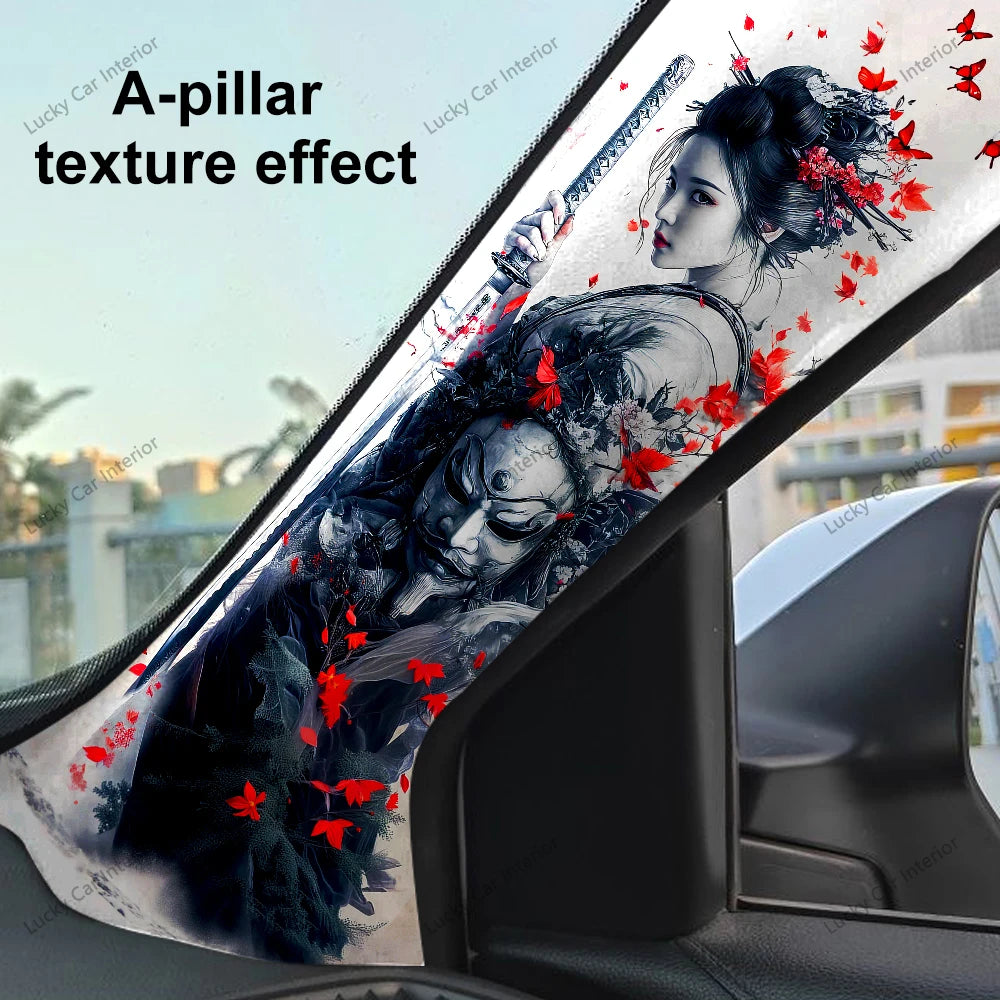 Automotive Interior A-Pillar Modification, Decal Decoration Products, Cool Girl Pattern Suitable for All Models
