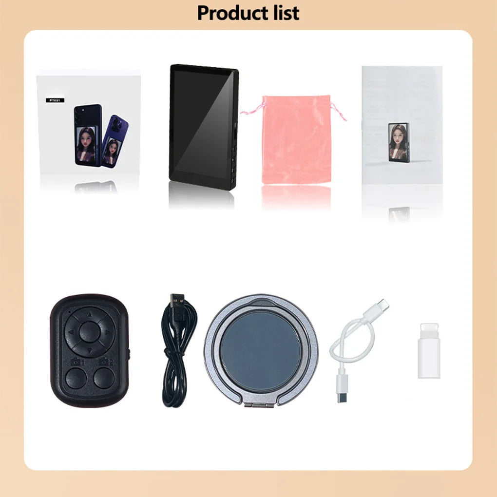 Magnetic Mobile Phone Selfie Monitor Screen with Sound For Smartphone Rear Camera Live Selfie Video Streaming For iPhone Android