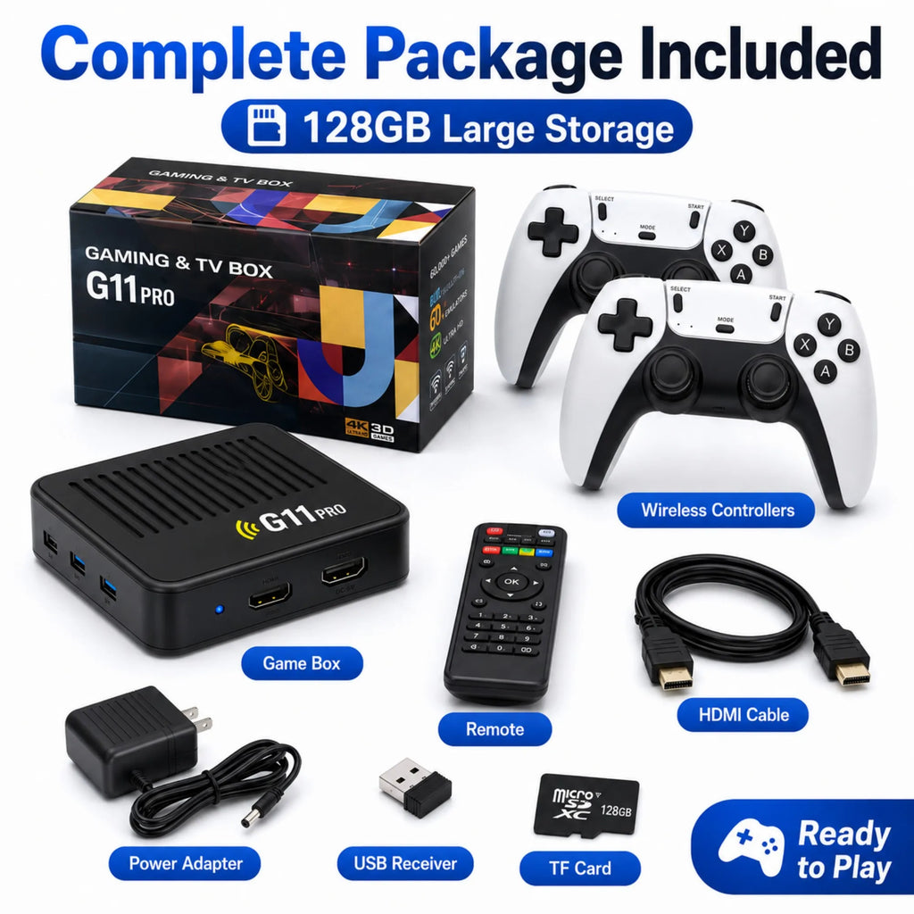 Video Game Box Console Dual System TV Console G11 Pro  64G/128G 4K Output Built-in 60,000 Games for Android 9.0 Simulator