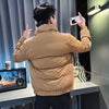 Winter New Fashion Stand Collar Long Sleeve Contrast Color Parkas Men's Clothing Korean Thicken Warm Pockets Zipper Youth Tops