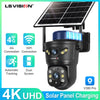 LS VISION 4G /WIFI Outdoor Solar Camera 8MP Dual Lens PIR Sim Card Built in Night Vision Waterproof Security Camera Battery CCTV