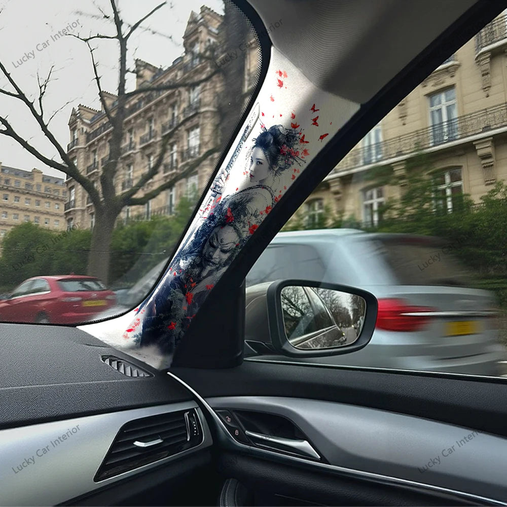 Automotive Interior A-Pillar Modification, Decal Decoration Products, Cool Girl Pattern Suitable for All Models