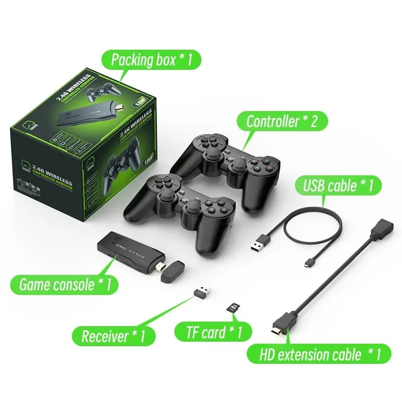 Video Game Console 2.4G Double Wireless Controller 4K HDMI for PS1/SFC/NES TV & PC 20000 Games 64GB Retro Children's Christmas
