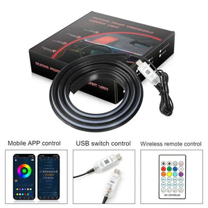 Interior 1.5M Car WindShield Decor Car LED Atmosphere Light USB Plug and Play Car LED Decorative Light with Remote Control APP
