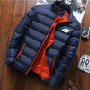 2024 New Cotton Clothing Winter Men's High Quality Casual Fashion Lightweight Warm Business Stand up Collar Warm Coat