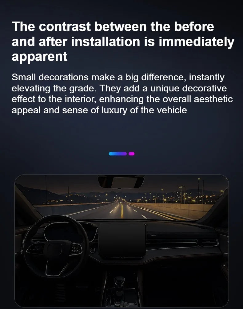 Interior 1.5M Car WindShield Decor Car LED Atmosphere Light USB Plug and Play Car LED Decorative Light with Remote Control APP