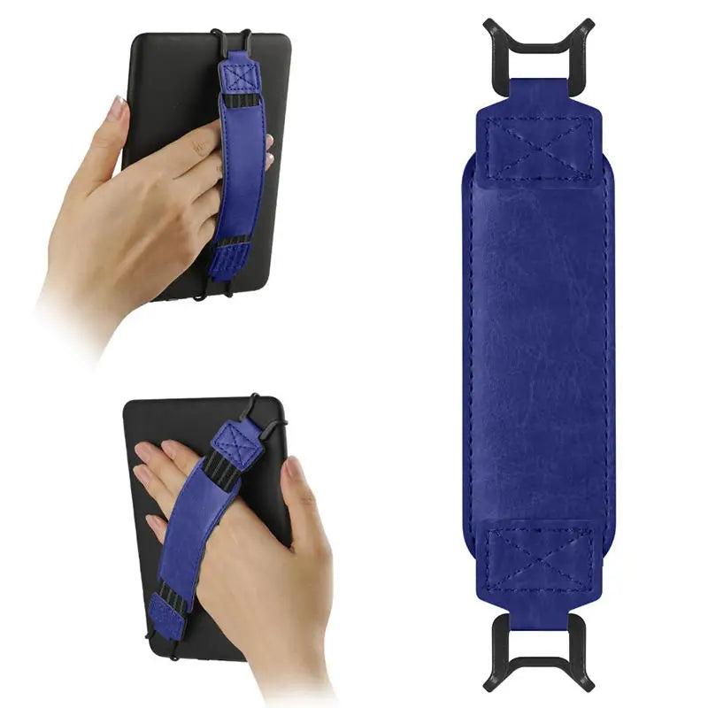 Leather Tablet Hand Strap Elastic Anti Drop EReader Holder Universal Security 6-7 Inch Tablets-Stand Handle Grip Secure Holding