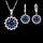 New Fashion Wedding Jewelry Set Women Top Quality 925 Sterling Silver Color Crystal Pendant Necklace Hoop Earring Big Promotion