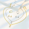 5Pcs Elegant Crystal Jewelry Set Zirconia Ring Necklace Bracelet Earrings Simple Set Jewelry Fashion Versatile Trendy Jewelry