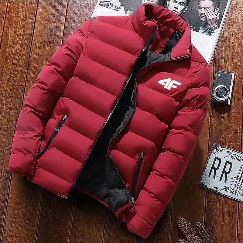 2024 New Cotton Clothing Winter Men's High Quality Casual Fashion Lightweight Warm Business Stand up Collar Warm Coat