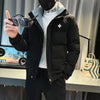Winter New Fashion Stand Collar Long Sleeve Contrast Color Parkas Men's Clothing Korean Thicken Warm Pockets Zipper Youth Tops