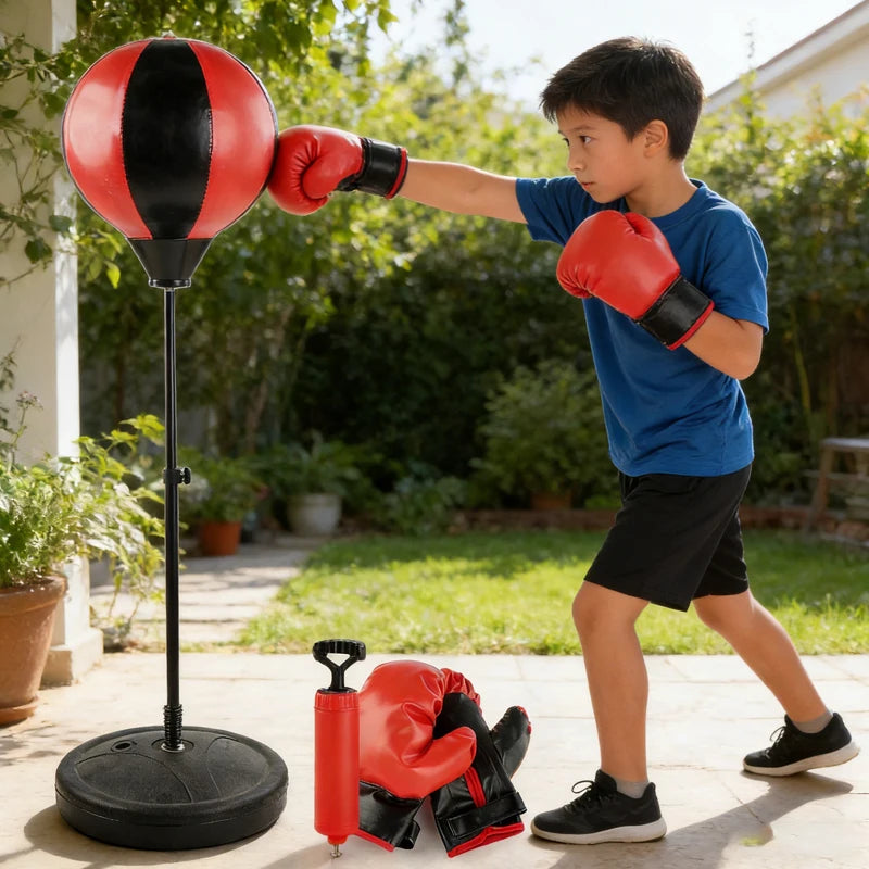 Children's Boxing Games Child Kids Sport Set with Glove Punching Speedball Toys for Children Outdoor Boxing Set Birthday Gifts