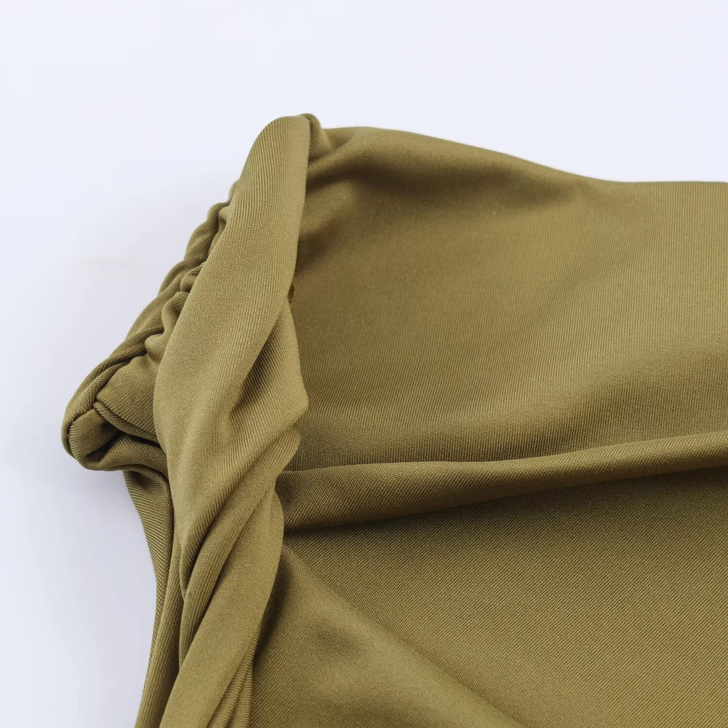 European and American style women's clothing new fashion temperament slim fit solid color not low collar dress
