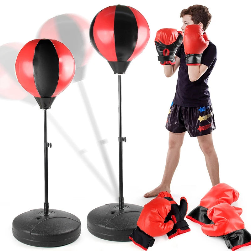 Children's Boxing Games Child Kids Sport Set with Glove Punching Speedball Toys for Children Outdoor Boxing Set Birthday Gifts