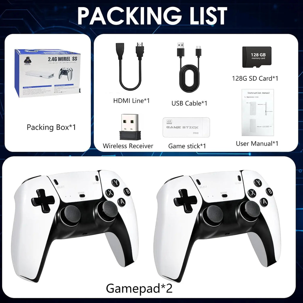 2026 New Retro Gaming Console with 23 Emulators & 20,000+ Built-in Games 4K HDMI 2.4G with Dual Wireless Controllers