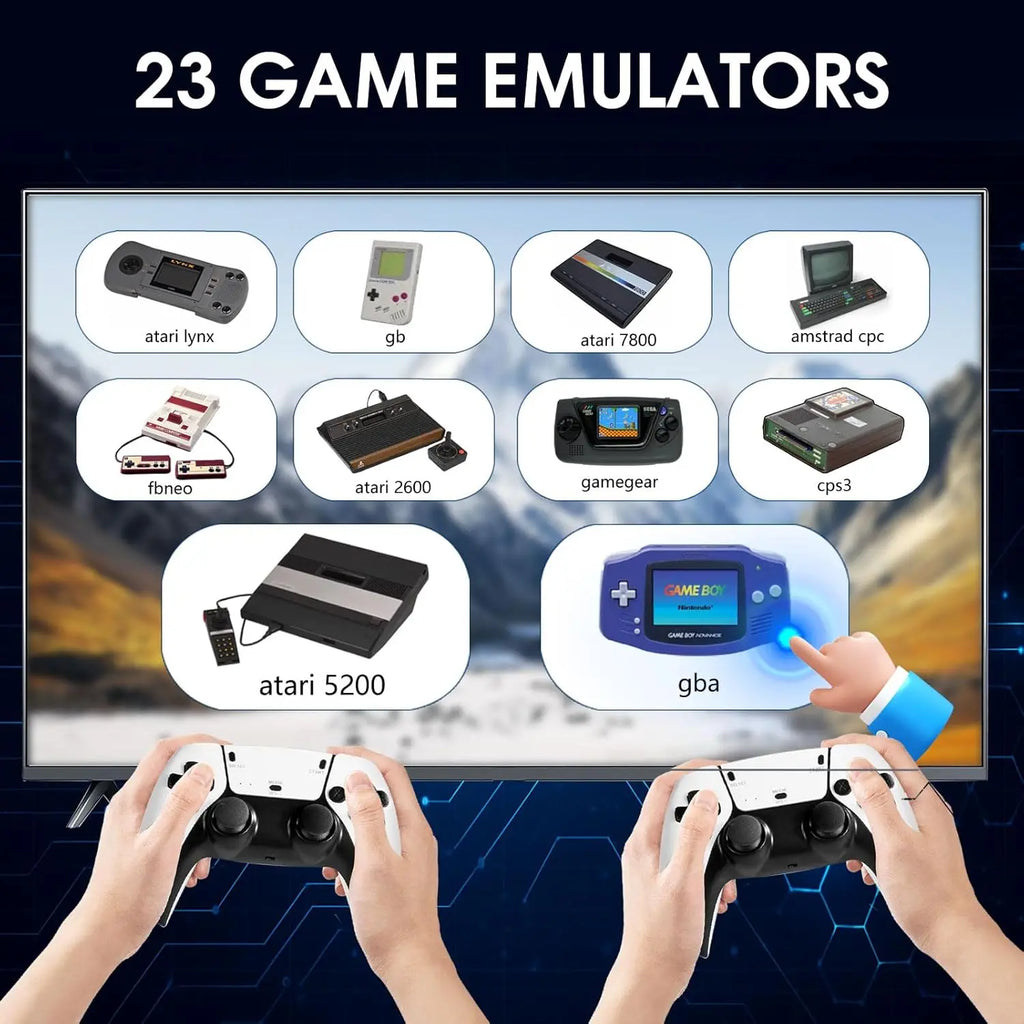 2026 New Retro Gaming Console with 23 Emulators & 20,000+ Built-in Games 4K HDMI 2.4G with Dual Wireless Controllers