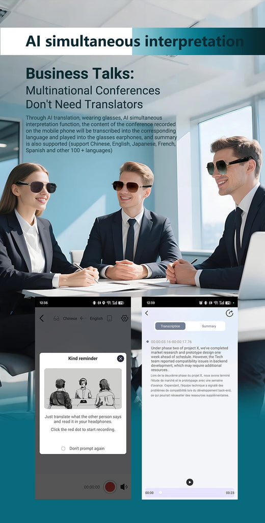 Smart glasses, translation earphones, stylish sunglasses, open-back earphones, earphones that can make phone calls