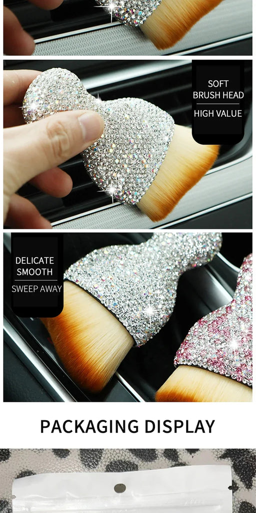 Car Interior Cleaning Brush Auto Detail Brush Bling Soft Bristles Multifunctional Auto Interior Detailing Brush Leather Computer