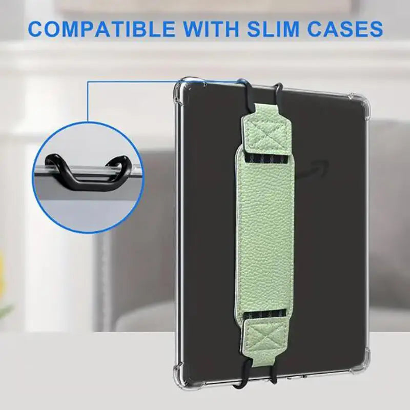 Leather Tablet Hand Strap Elastic Anti Drop EReader Holder Universal Security 6-7 Inch Tablets-Stand Handle Grip Secure Holding