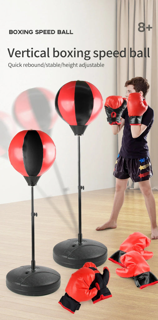 Children's Boxing Games Child Kids Sport Set with Glove Punching Speedball Toys for Children Outdoor Boxing Set Birthday Gifts