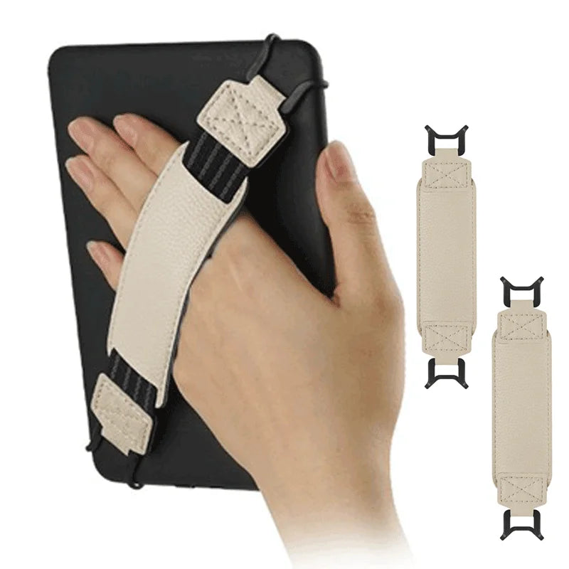 Leather Tablet Hand Strap Elastic Anti Drop EReader Holder Universal Security 6-7 Inch Tablets-Stand Handle Grip Secure Holding