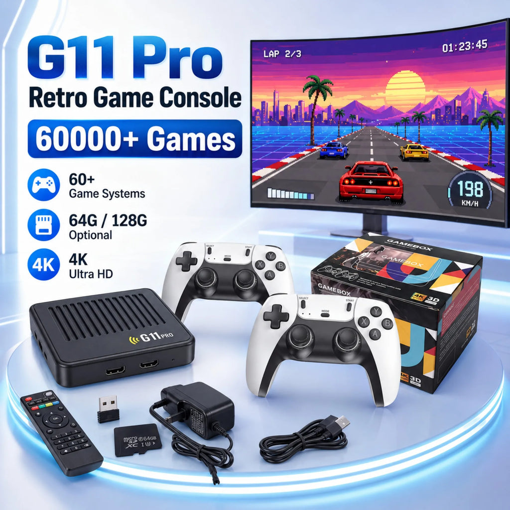 Video Game Box Console Dual System TV Console G11 Pro  64G/128G 4K Output Built-in 60,000 Games for Android 9.0 Simulator