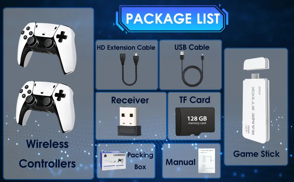 2026 New Retro Gaming Console with 23 Emulators & 20,000+ Built-in Games 4K HDMI 2.4G with Dual Wireless Controllers