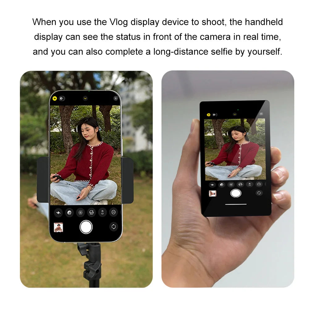 Magnetic Mobile Phone Selfie Monitor Screen with Sound For Smartphone Rear Camera Live Selfie Video Streaming For iPhone Android