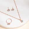 5Pcs Elegant Crystal Jewelry Set Zirconia Ring Necklace Bracelet Earrings Simple Set Jewelry Fashion Versatile Trendy Jewelry
