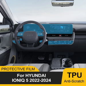 Pre Cutting Car Interior PPF Paint Protection Film for Hyundai IONIQ 5 2022-2024 Console Scratch Transparent TPU Film Cover