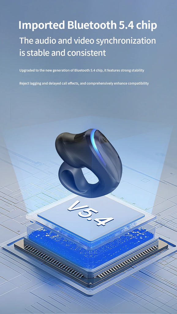Wireless Bluetooth 5.3 Headphone Bone Conduction Headset Clip Single Ear Earphones Sport Earbuds For iPhone Huawei Realme OPPO