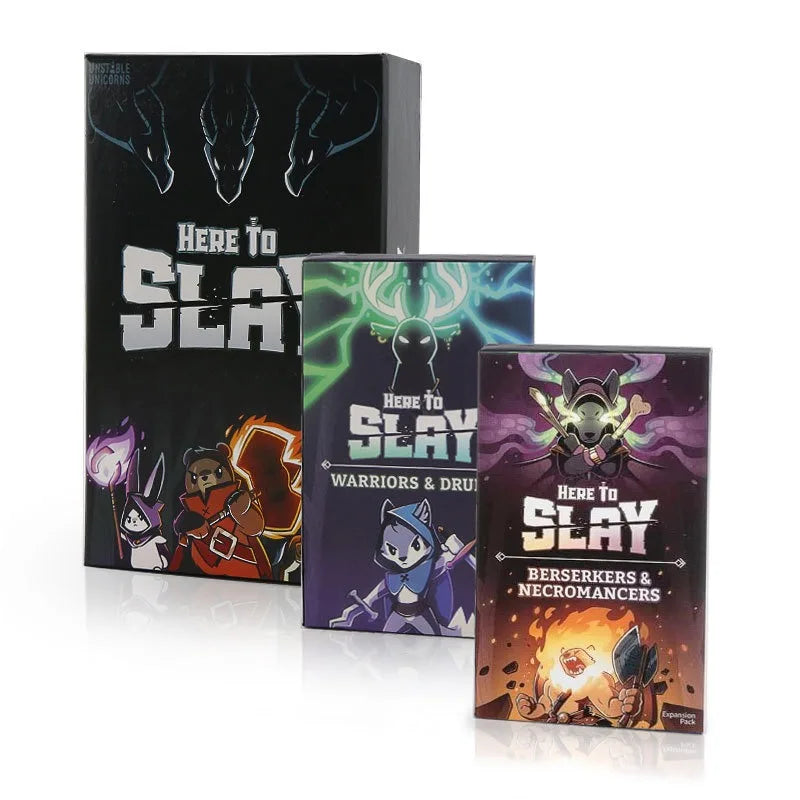 Unstable Games Slay Sleigh Fighting Strategy Game Collection Vs. English Card Here to Sleigh Card Games