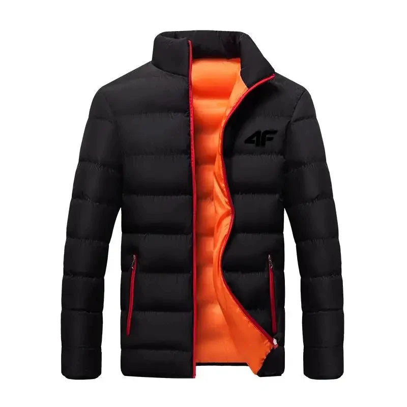 2024 New Cotton Clothing Winter Men's High Quality Casual Fashion Lightweight Warm Business Stand up Collar Warm Coat
