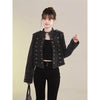 Women's Clothing Short Coat New Jeans Jacket Retro Button Design Slim Stand-up Collar Long Sleeves Denim Top Jacket Short Coat