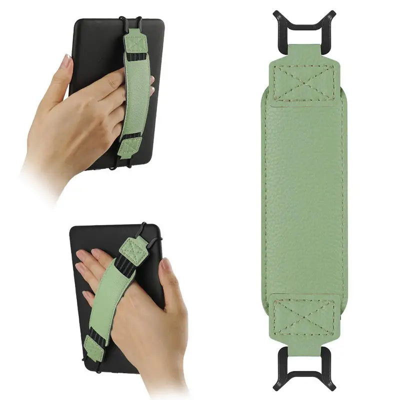 Leather Tablet Hand Strap Elastic Anti Drop EReader Holder Universal Security 6-7 Inch Tablets-Stand Handle Grip Secure Holding