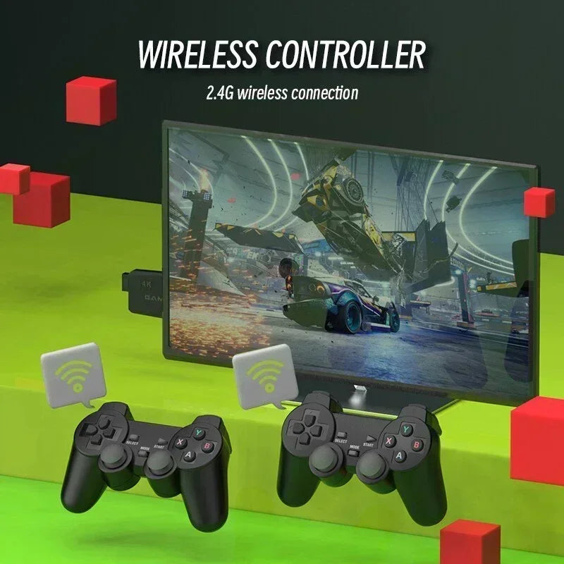 Video Game Console 2.4G Double Wireless Controller 4K HDMI for PS1/SFC/NES TV & PC 20000 Games 64GB Retro Children's Christmas